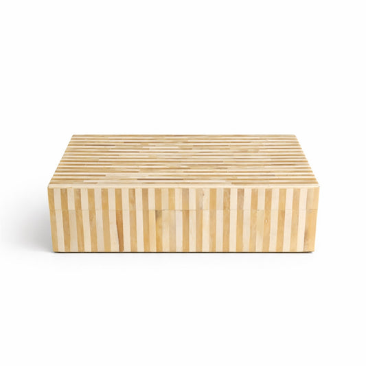 Striped Bone Decorative Box — Large by BIDKhome
