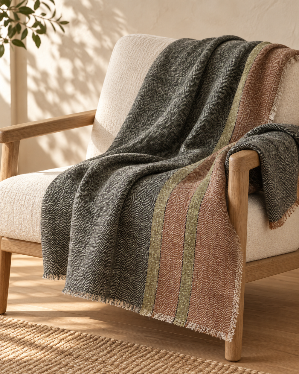 Brunello Striped Linen Throw