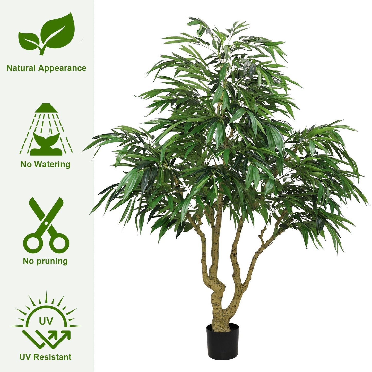 7FT Artificial Willow Tree Indoor Faux Greenery Plant