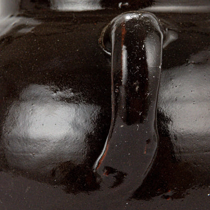 Found Black Clay Jar with Handles