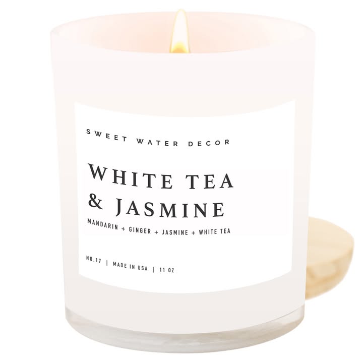 White Tea & Jasmine Soy Candle, 11 oz