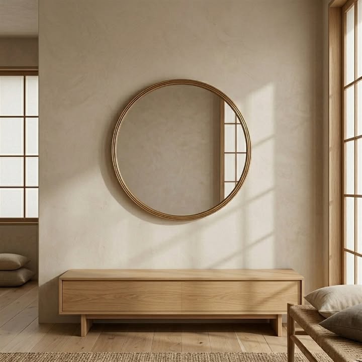 Round Cast Aluminum Mirror