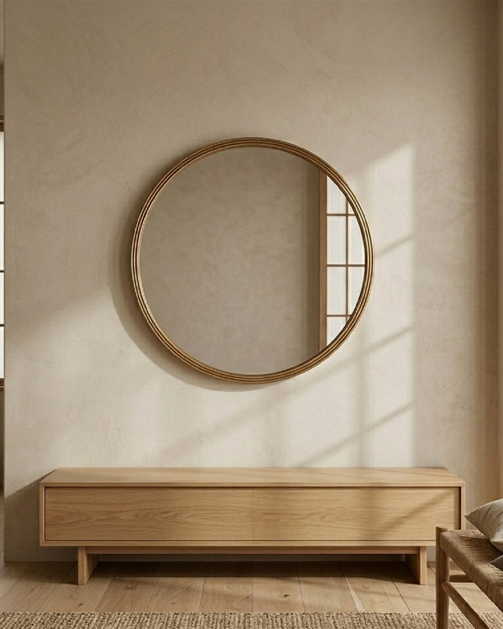 Round Cast Aluminum Mirror