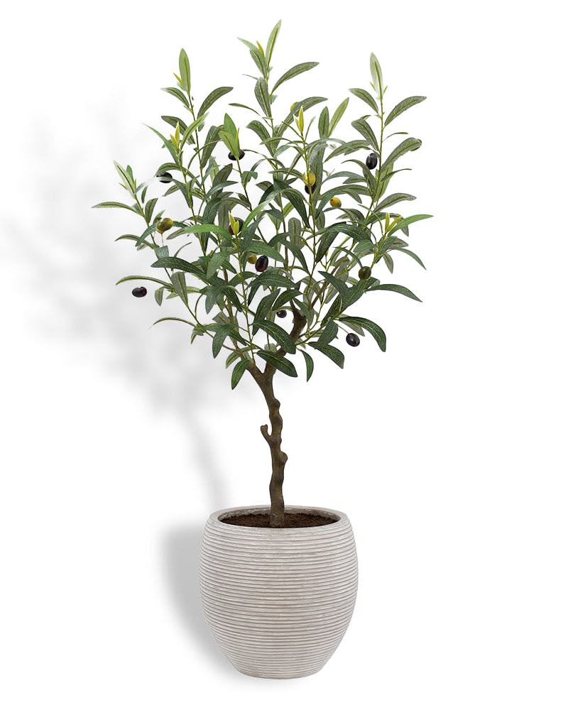 Artificial Olive Topiary Tree with Mediterranean Pot