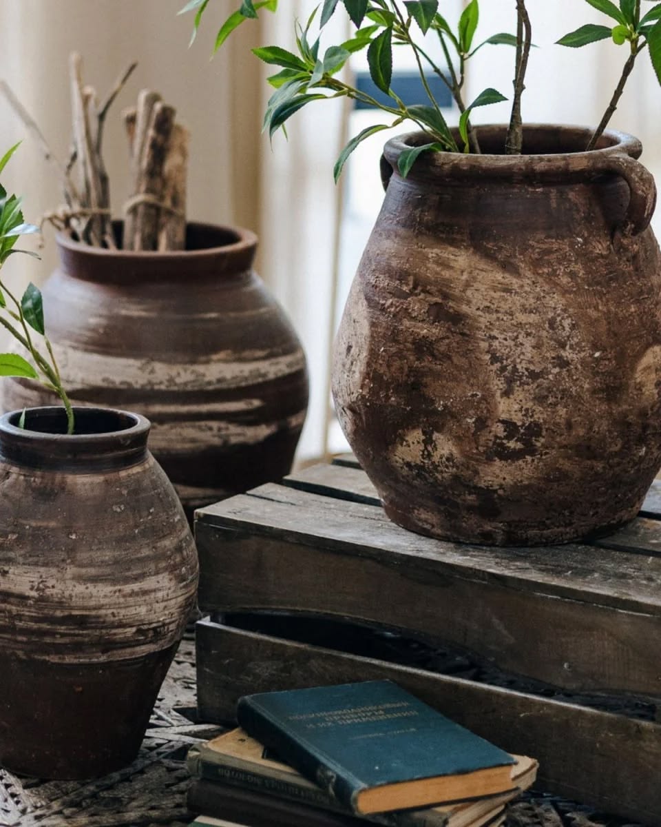 Restoration Brown Clay Pot