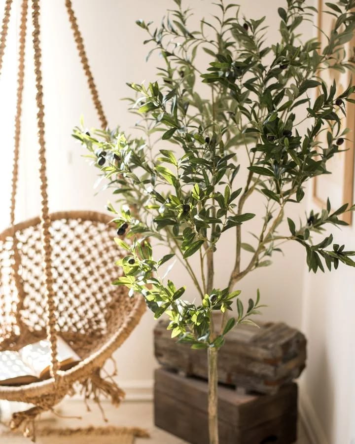 Artificial Silk Faux Olive Tree In Pot