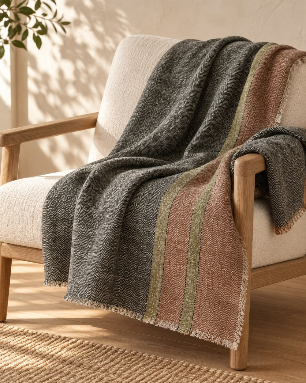 Brunello Striped Linen Throw
