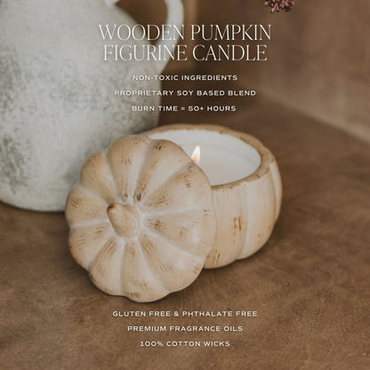 Feature overview for the ceramic pumpkin candle